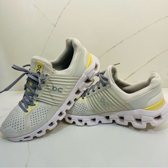 On Cloudswift Limelight Running Shoes - White and Yellow - Picture 3 of 10
